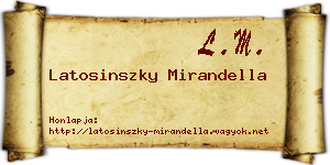 Latosinszky Mirandella névjegykártya